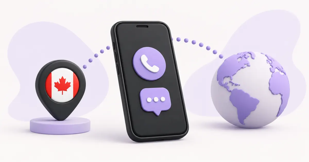 Marcador do Canadá, celular e globo ligados à distância.