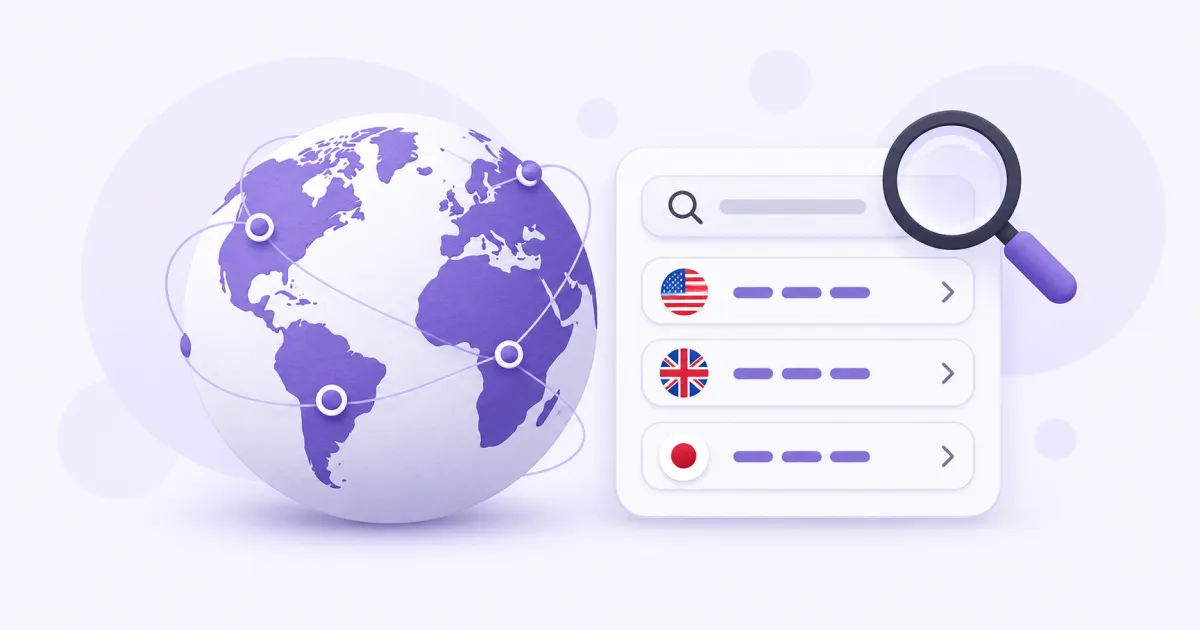 Globe et recherche par pays de numéros virtuels.