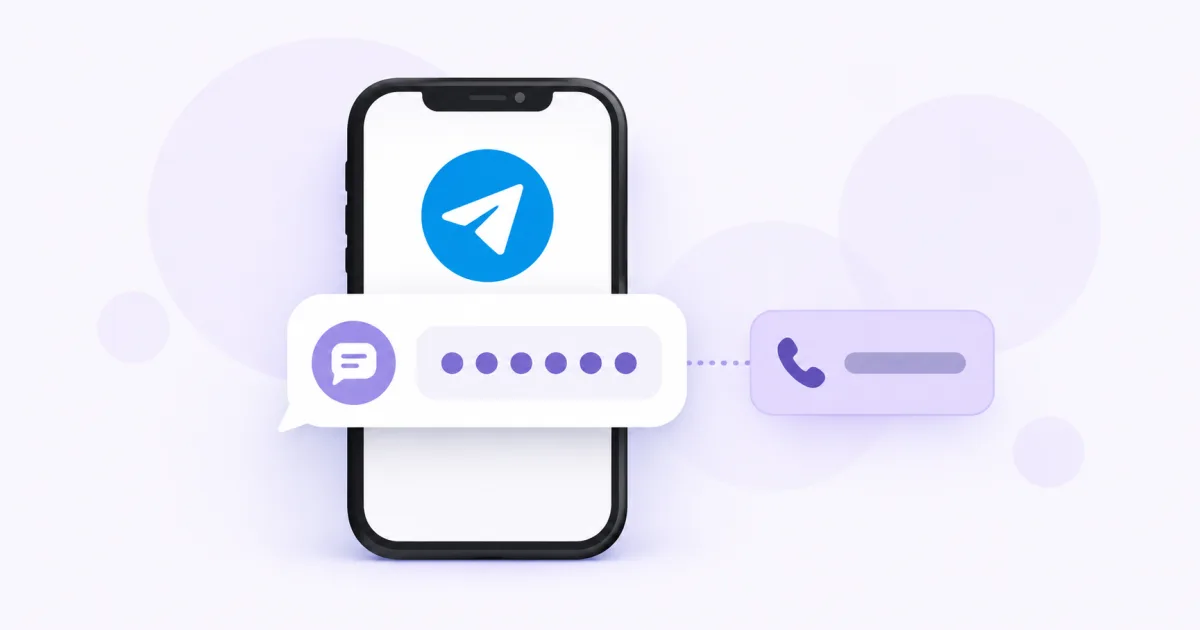 Telegram, 가상 번호, 수신된 인증 메시지.