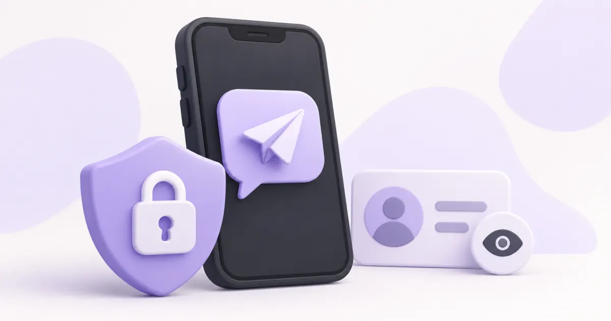 Celular de mensagens com escudo de privacidade e cartão de contato.