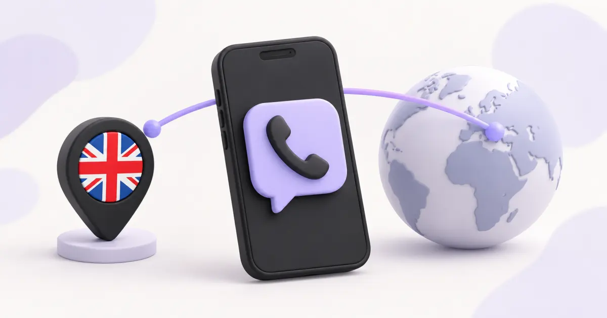 Indicatore britannico accanto a un telefono e a un globo.