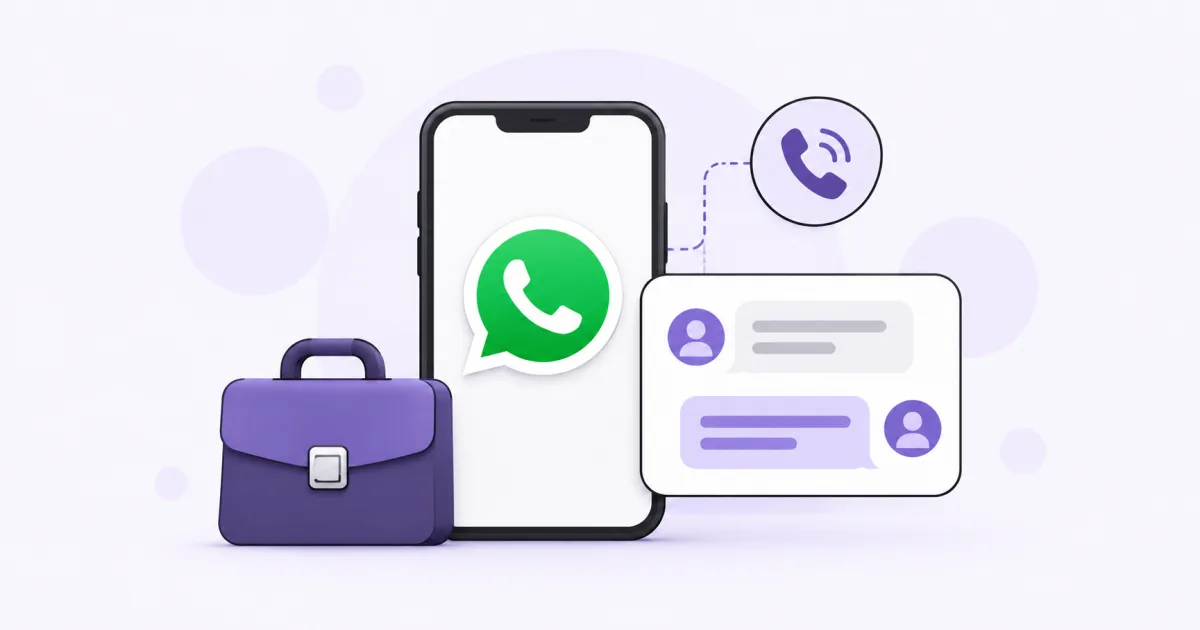Messagerie WhatsApp, mallette et conversations avec des clients.